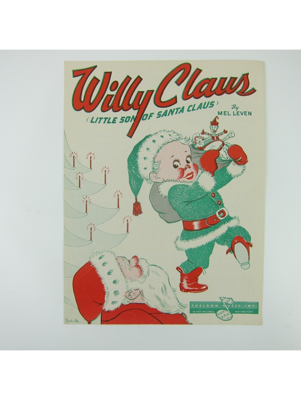 Sheet Music Christmas Willy Claus Little Son Santa Claus Mel Leven Vintage 1952